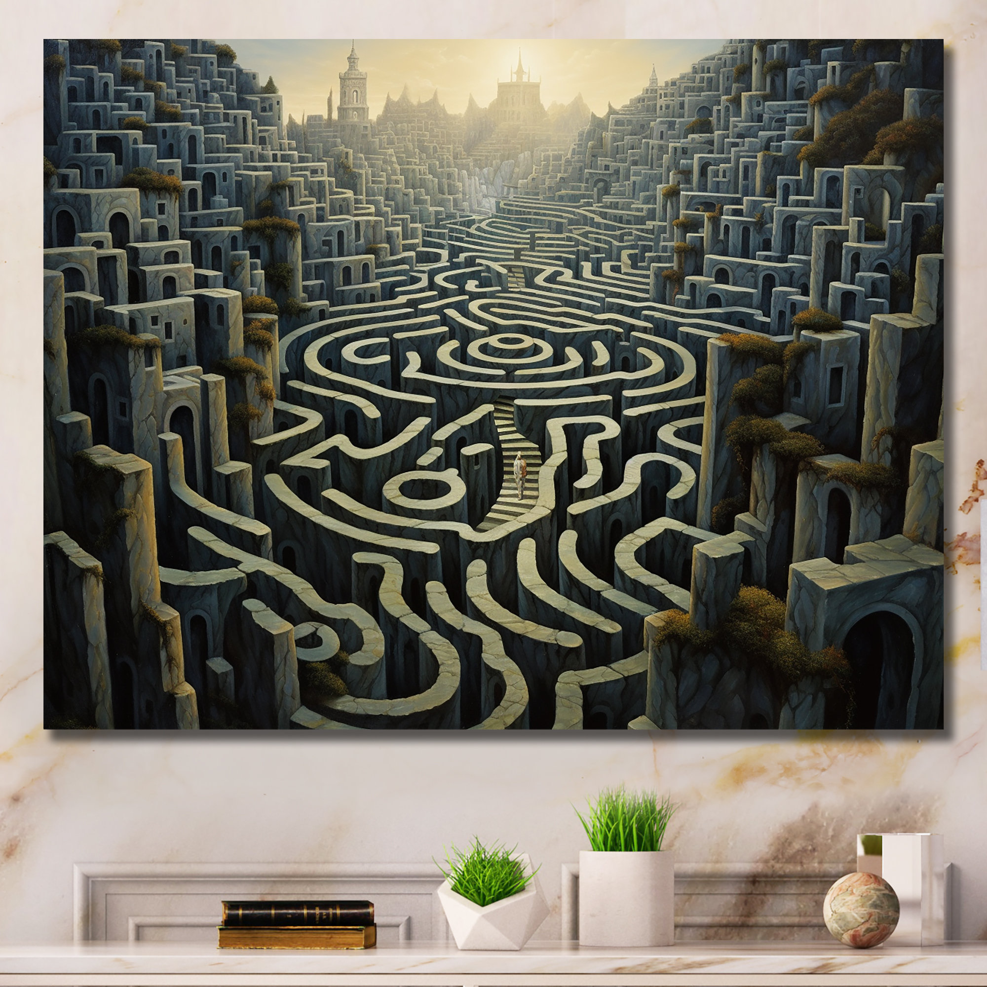 Red Barrel Studio® Maze Surreal Landscape IV - Surrealism Wall Art